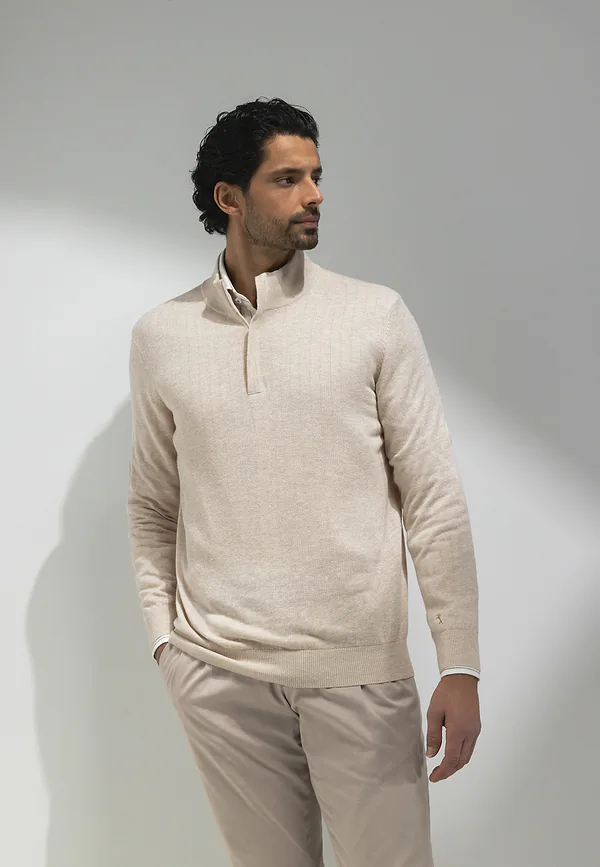 state of art ATELIER trui met halve rits kit uni