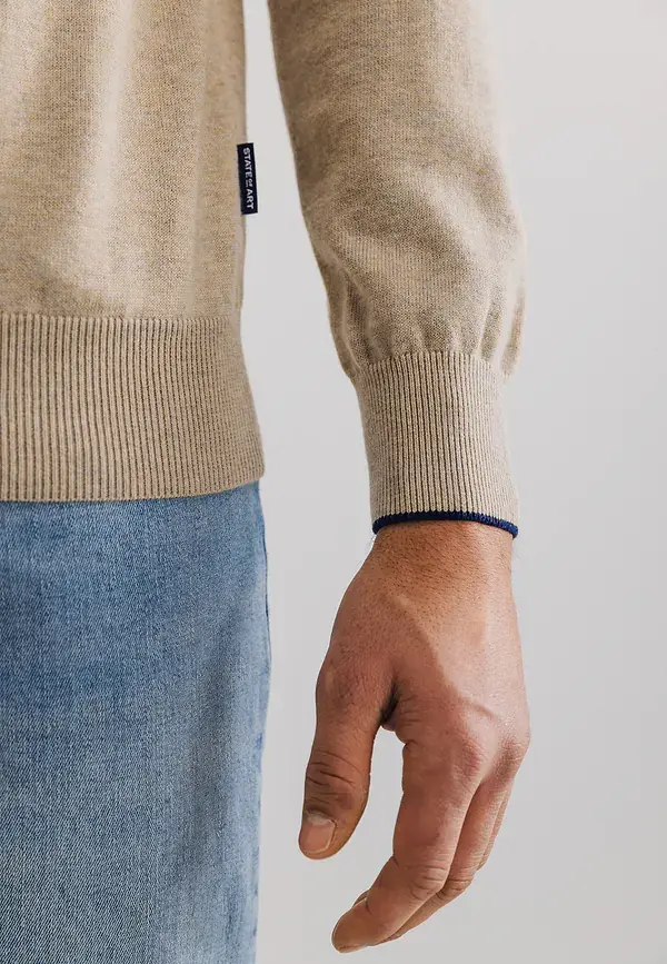 State Of Art Basis Trui Met Halve Rits Beige Uni