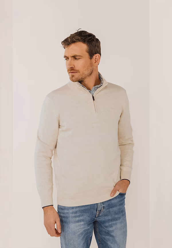 state of art Basis trui met halve rits kit uni