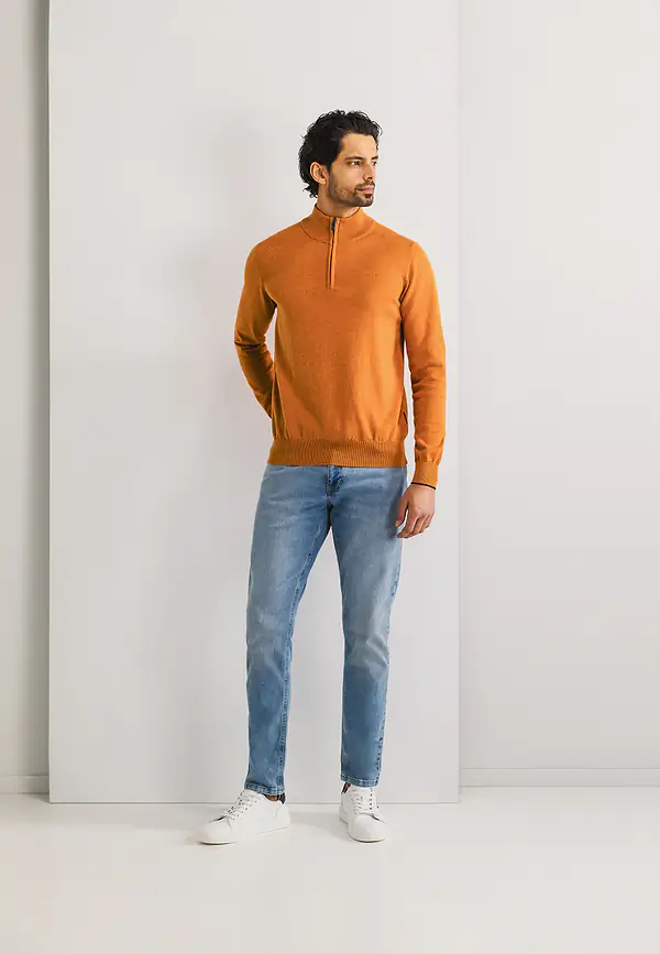 state of art Basis trui met halve rits mango uni