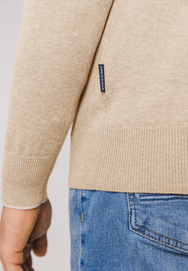 State Of Art Basis Trui Met V-hals Beige Uni