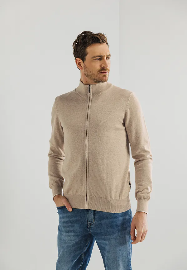 state of art Basis vest met ritssluiting beige uni