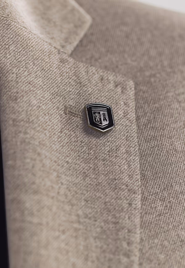 State Of Art Blazer Van Gebreide Stof Beige Uni