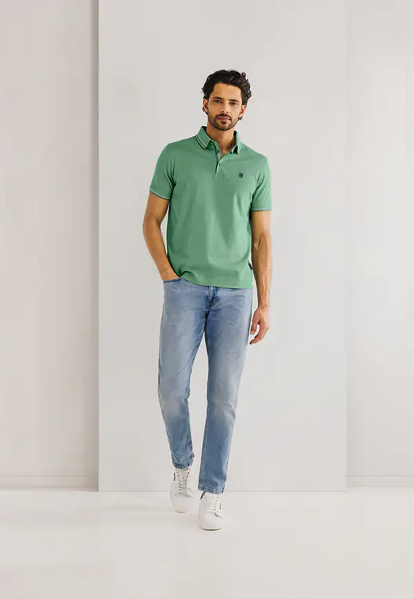 State Of Art Gemerceriseerde Oxford Polo Jade/jade