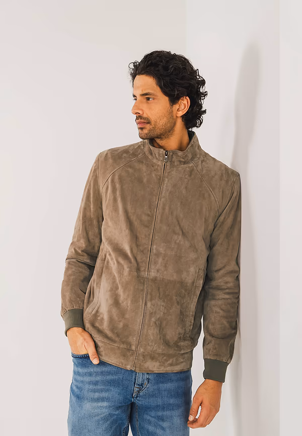 state of art Jas van geitensuède beige uni