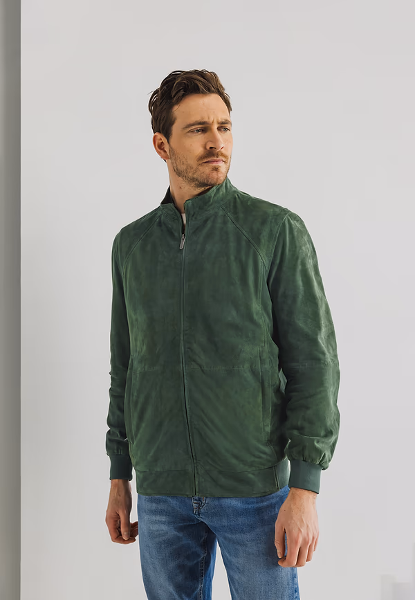 state of art Jas van geitensuède mosgroen uni