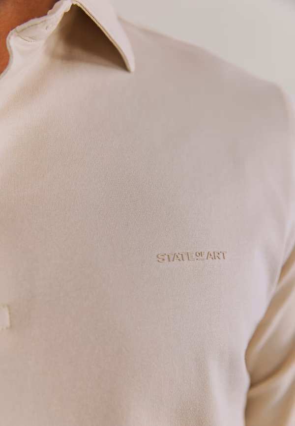 State Of Art Jersey Polo Met Geweven Kraag Kit Uni