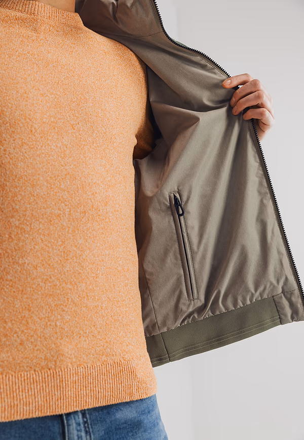 State Of Art Omkeerbare Korte Jas Beige/bladgroen