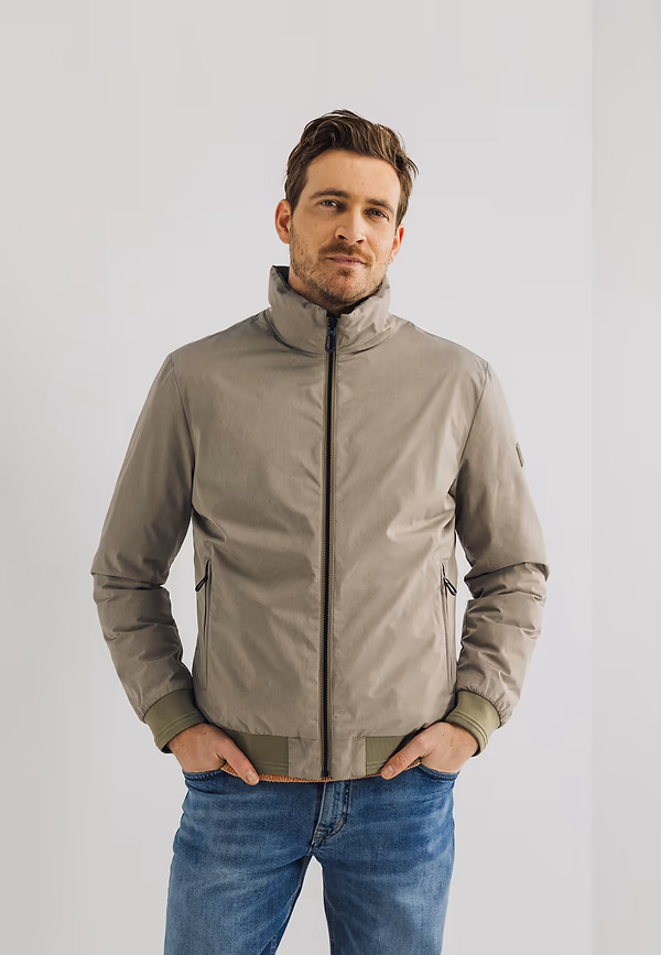 state of art Omkeerbare korte jas beige/bladgroen