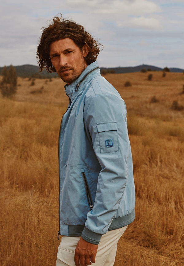 state of art OUTERWEAR korte jas middenblauw uni