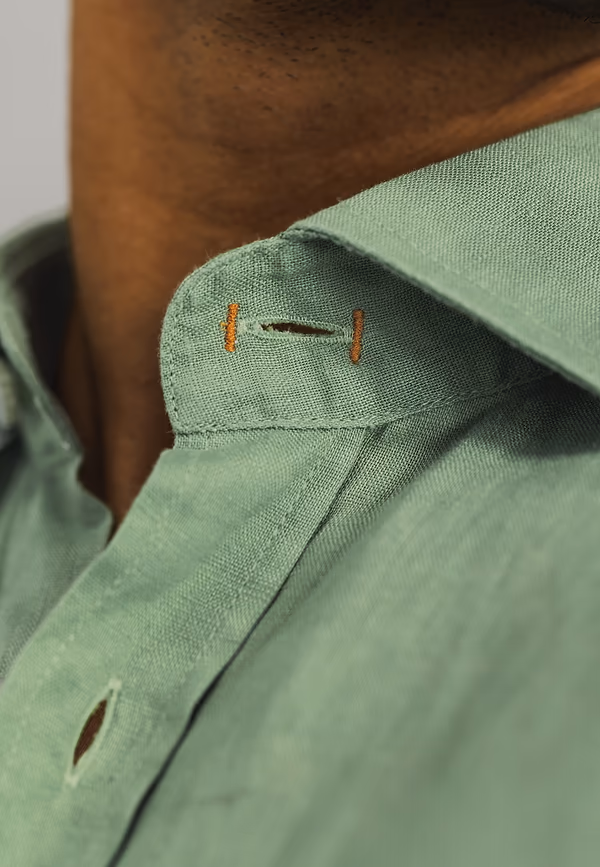 State Of Art Overhemd Van Linnen Bladgroen Uni