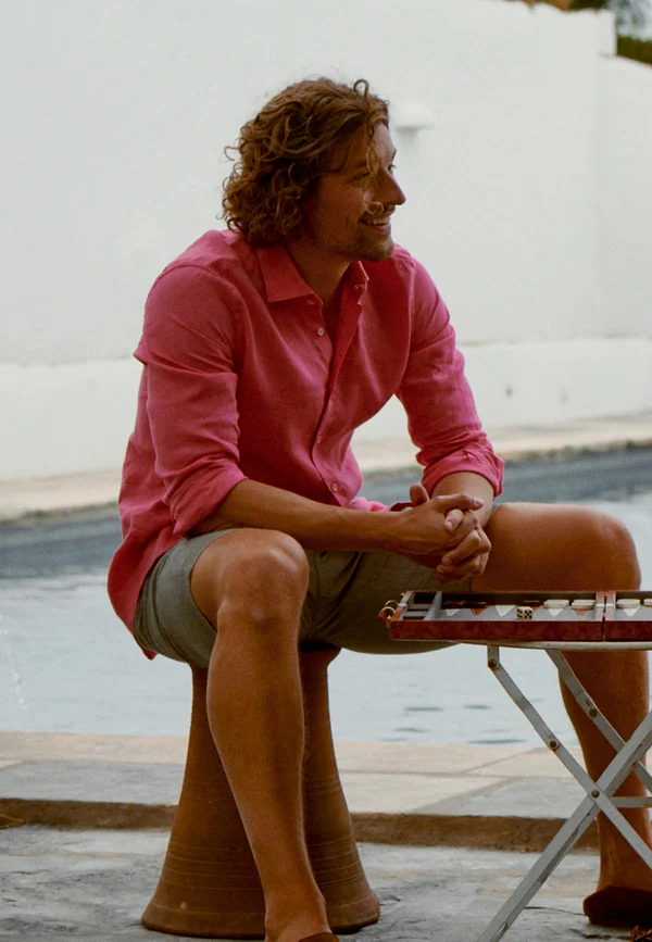 state of art Overhemd van linnen flamingo uni