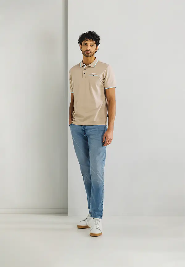 State Of Art Piqué Polo Met Borstzak Beige Uni