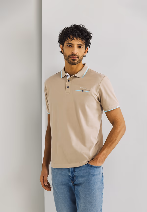 state of art Piqué polo met borstzak beige uni