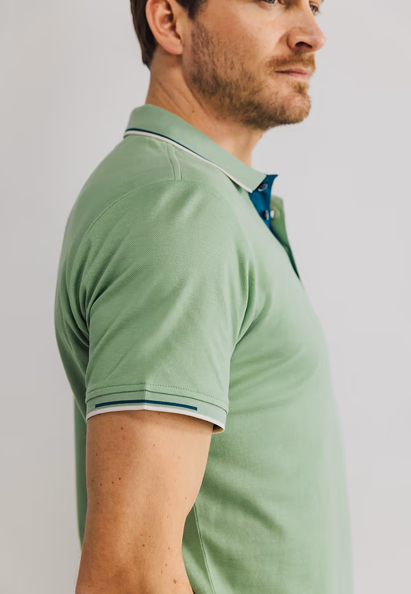 State Of Art Piqué Polo Met Borstzak Bladgroen Uni