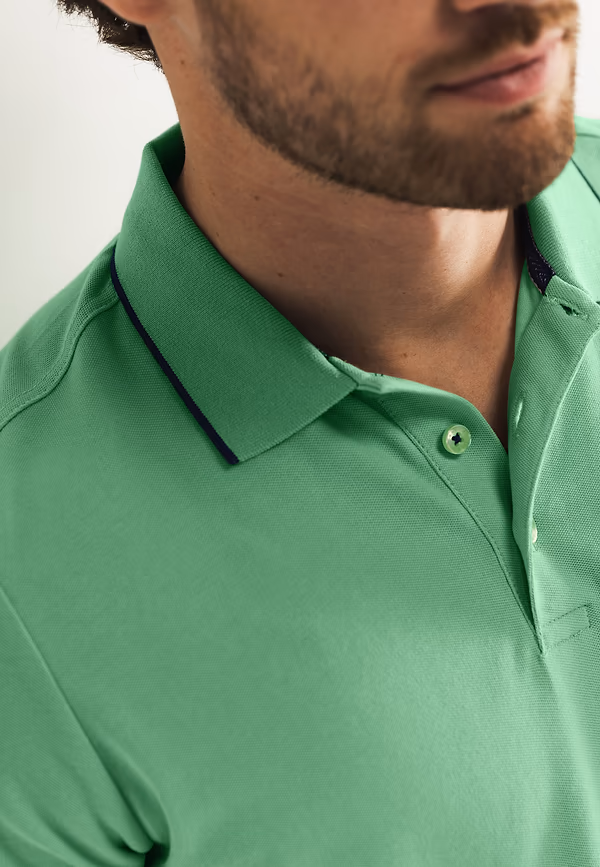 State Of Art Piqué Polo Met Streepdetails Jade Uni