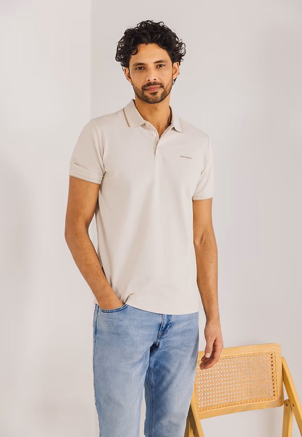 State Of Art Piqué Polo Met Streepdetails Kit Uni