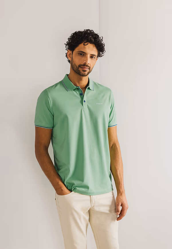 state of art Piqué polo van een katoenmix jade uni