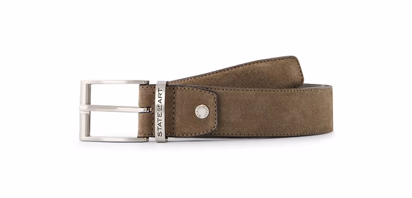state of art Riem van suède 40mm breed taupe uni