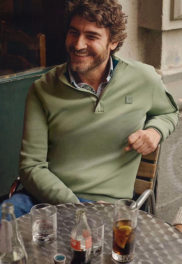 state of art Trui met een mouwzak bladgroen uni