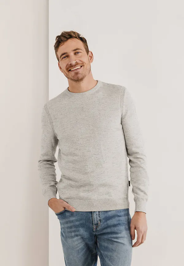 state of art Trui met gemêleerd dessin kit uni