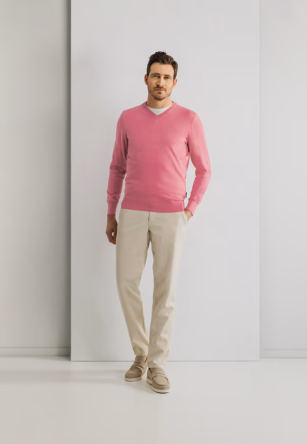 State Of Art V-hals Trui Van Katoen Flamingo Uni