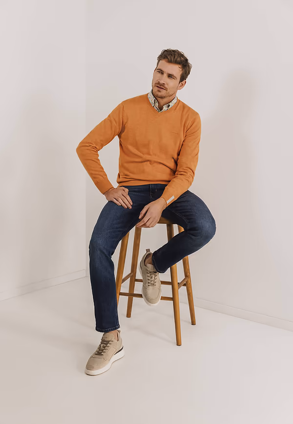 state of art V-hals trui van katoen mango uni