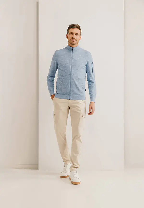 State Of Art Vest Met Nylon Mouwzak Grijsblauw/kit