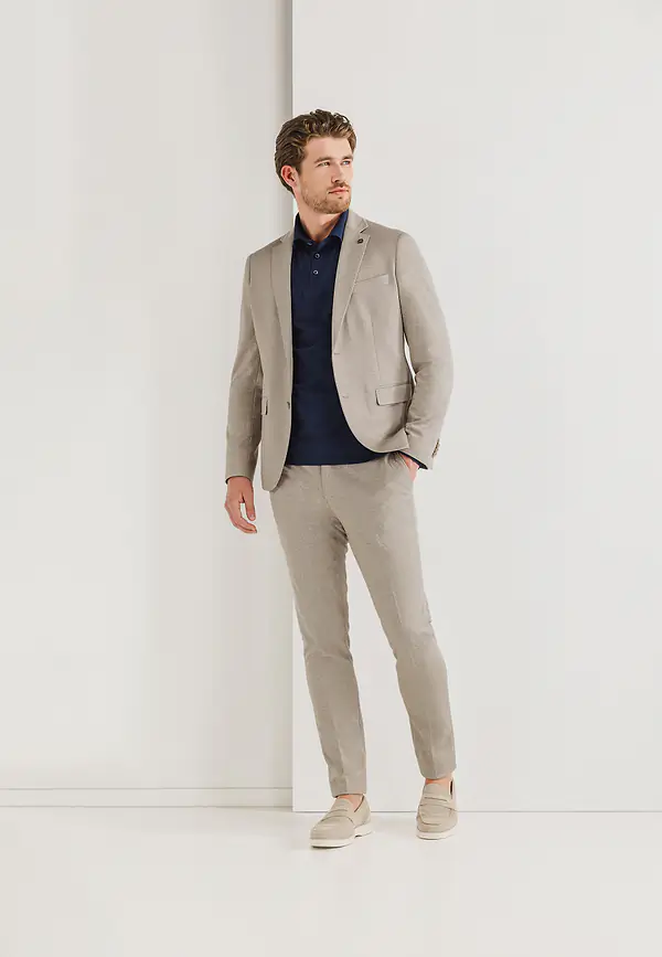 State Of Art Stretchchino Van Gebreide Stof Beige Uni