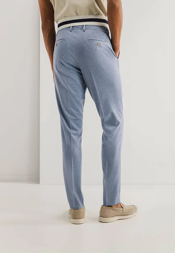 State Of Art Stretchchino Van Gebreide Stof Grijsblauw Uni