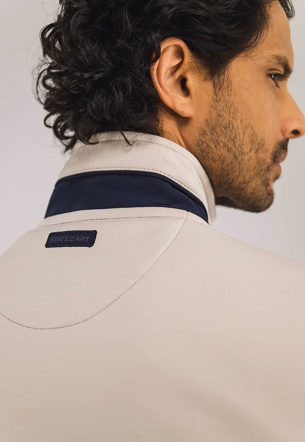 State Of Art Sweatvest Met Gestepte Voorzijde Kit/donkerblauw