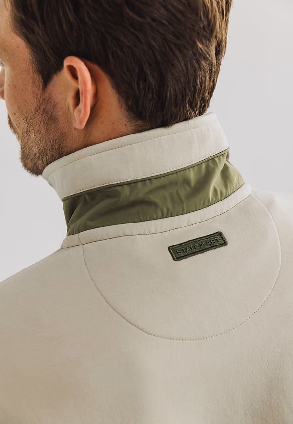 State Of Art Sweatvest Met Gestepte Voorzijde Kit/mosgroen