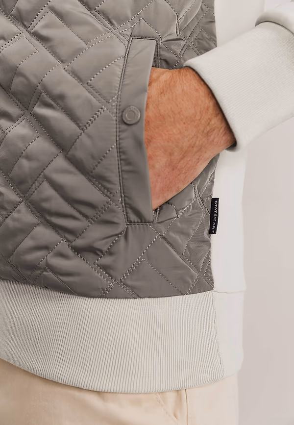 State Of Art Sweatvest Met Gestepte Voorzijde Kit/sepia