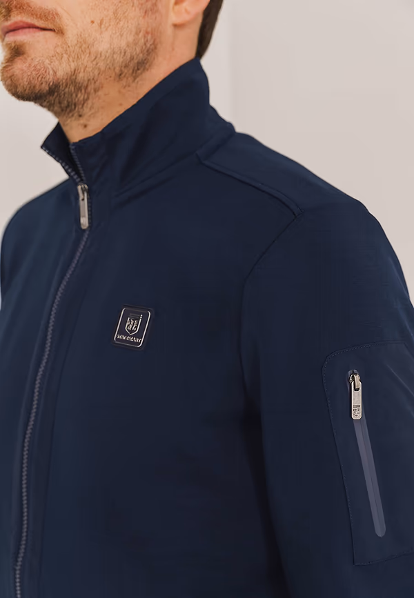 State Of Art Sweatvest Met Steekzakken En Nylon-details Donkerblauw Uni