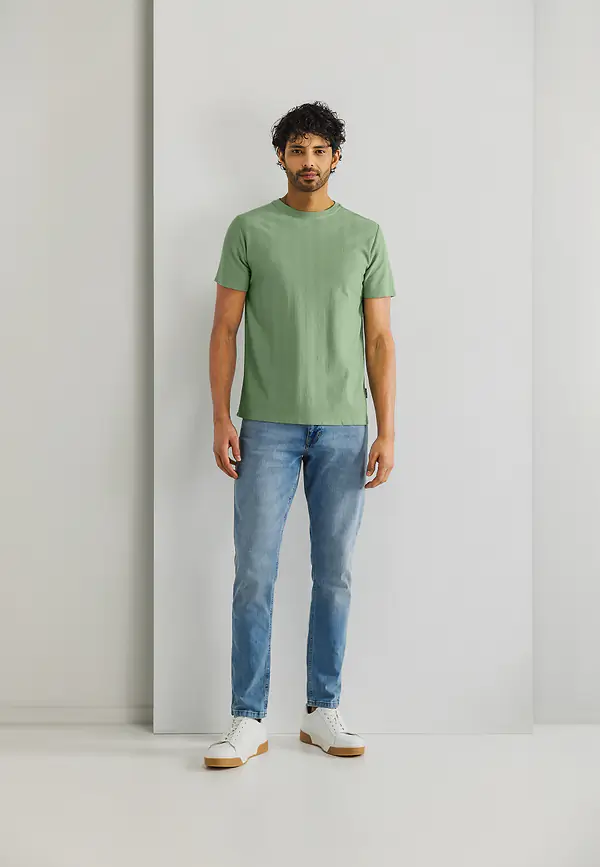 State Of Art T-shirt Met Visgraatpatroon Bladgroen Uni