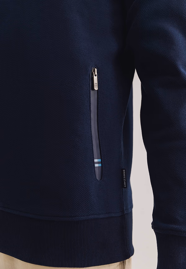 State Of Art Twill Sweatvest Met Steekzakken Donkerblauw Uni