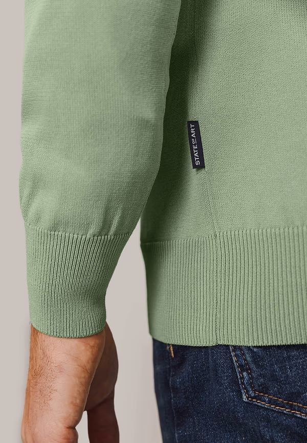 State Of Art V-hals Trui Van Een Viscose-mix Bladgroen Uni