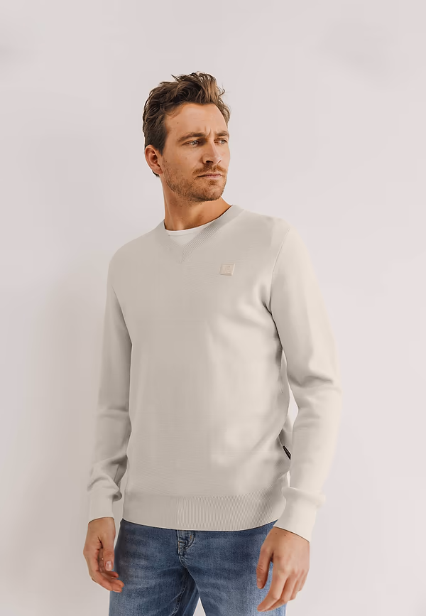 state of art V-hals trui van een viscose-mix kit uni