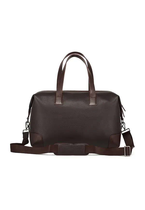 State Of Art Weekendtas Van Kalfsleer Donkerbruin Uni