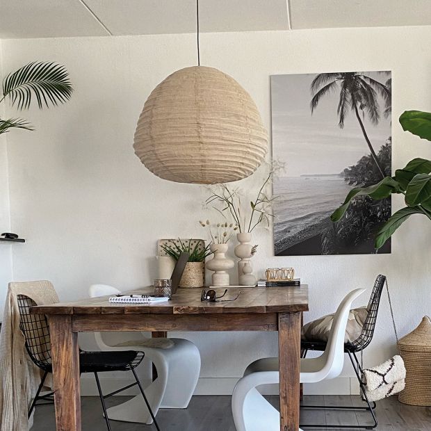 steinhauer Bruin linnen hanglamp Bangalore 2136B met E27 fitting