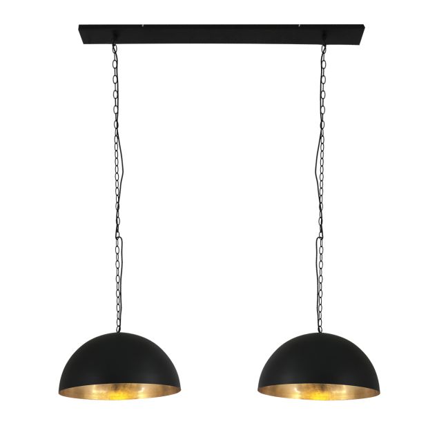 steinhauer Hanglamp Semicirkel 2556ZW Zwart 2 lichts met E27 fitting steinhauer Hanglamp Semicirkel 2556ZW Zwart 2 lichts met E27 fitting