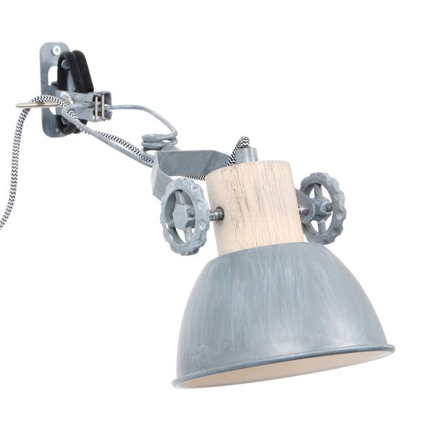 steinhauer Klemspot en wandlamp Gearwood 2752GR Grijs E27 fitting