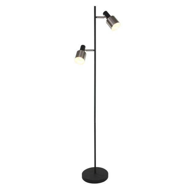 steinhauer Zwart met stalen vloerlamp Fjorgard 1702ZW met E27 fitting