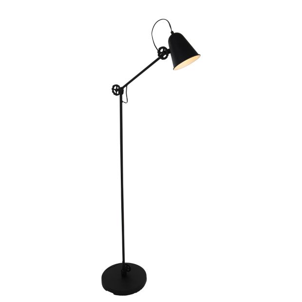 steinhauer Zwart met witte staande lamp Dolphin 1325ZW met E27 fitting