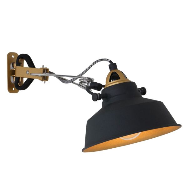 steinhauer Zwarte klemlamp / wandlamp Nove 1320ZW met E27 fitting en schakelaar