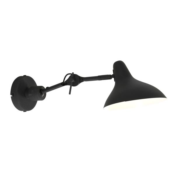 steinhauer Zwarte wandlamp Kasket 2693ZW met grote fitting en schakelaar