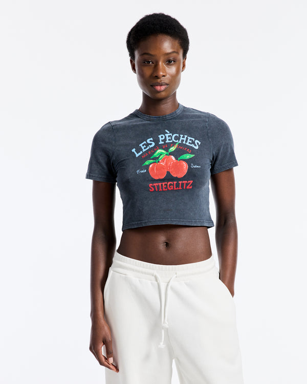 Stieglitz Camille Cropped T-shirt | Black