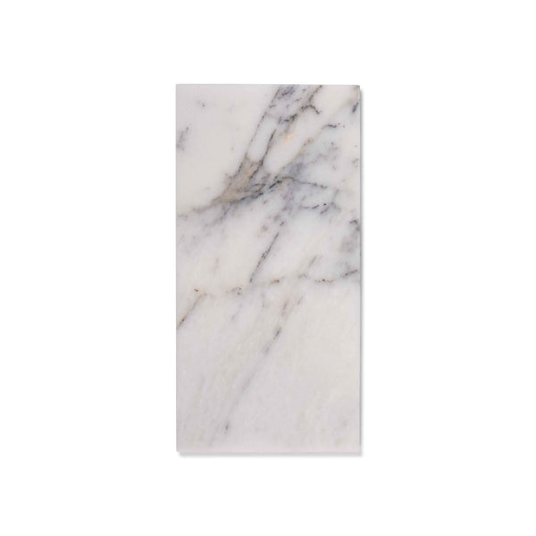stoned Bold White Marble Rectangular Board S - 15 x 30 cm