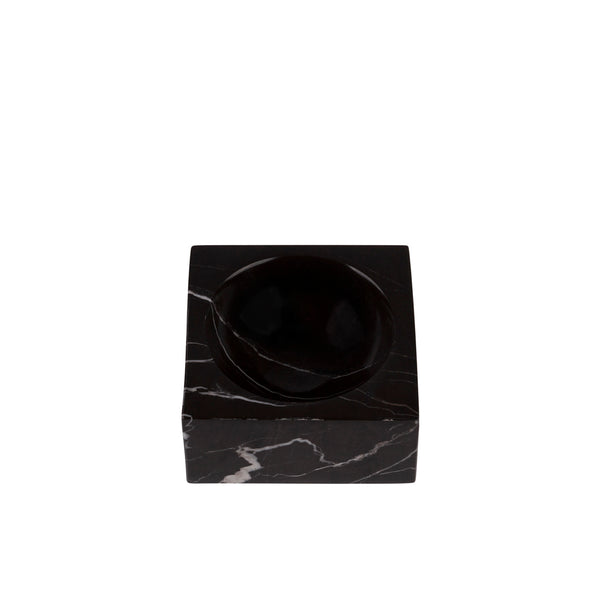 stoned Black Marble Block Bowl
