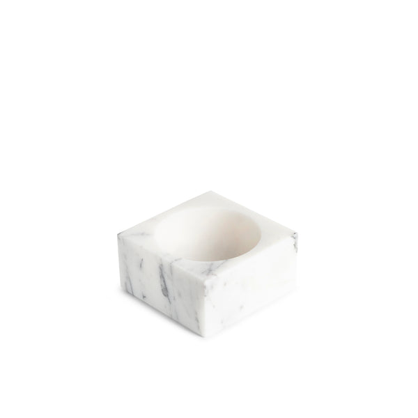 stoned Bold White Marble Block Bowl